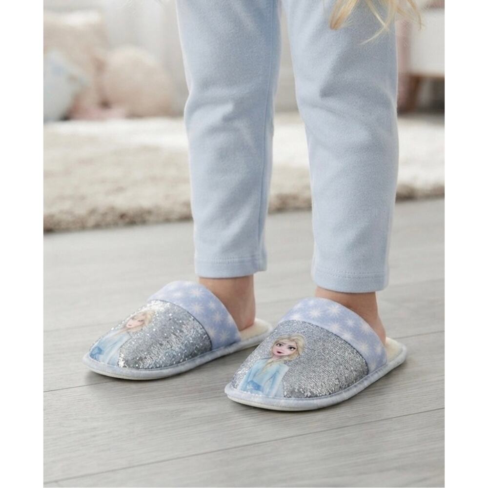 NWT❤️Frozen Elsa Sequins Slippers gilrs sz2/3